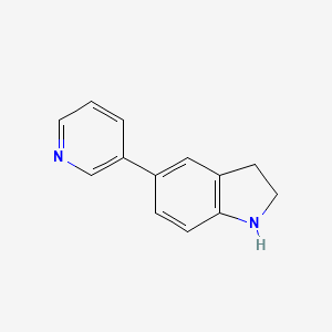 molecular formula C13H12N2 B13640723 5-(Pyridin-3-yl)indoline 