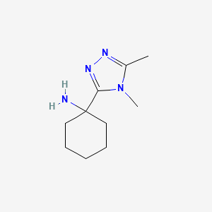 molecular formula C10H18N4 B13640758 1-(4,5-Dimethyl-4h-1,2,4-triazol-3-yl)cyclohexan-1-amine 