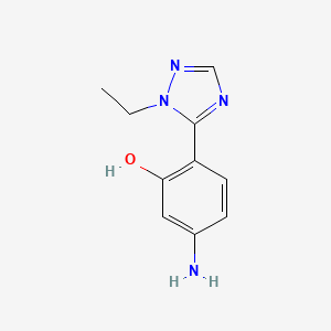 molecular formula C10H12N4O B13640770 5-Amino-2-(1-ethyl-1h-1,2,4-triazol-5-yl)phenol 