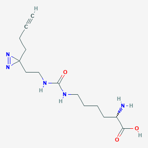 molecular formula C14H23N5O3 B13640778 N6-((2-(3-(But-3-yn-1-yl)-3H-diazirin-3-yl)ethyl)carbamoyl)-L-lysine 