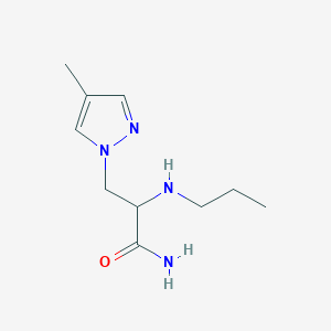 molecular formula C10H18N4O B13640815 3-(4-Methyl-1h-pyrazol-1-yl)-2-(propylamino)propanamide 