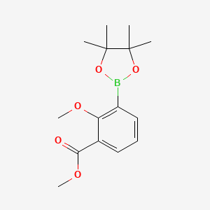 molecular formula C15H21BO5 B13640816 Methyl 2-methoxy-3-(4,4,5,5-tetramethyl-1,3,2-dioxaborolan-2-yl)benzoate 