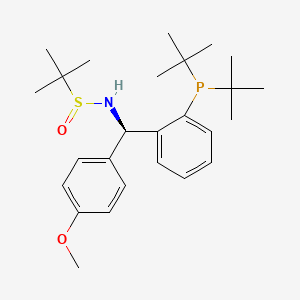 (R)-N-((R)-(2-(Di-tert-butylphosphanyl)phenyl)(4-methoxyphenyl)methyl)-2-methylpropane-2-sulfinamide