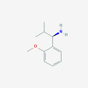 molecular formula C11H17NO B13640868 (R)-1-(2-Methoxyphenyl)-2-methylpropan-1-amine 