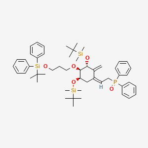 molecular formula C52H75O5PSi3 B13640880 ((Z)-2-((3R,4R,5R)-3,5-Bis((tert-butyldimethylsilyl)oxy)-4-(3-((tert-butyldiphenylsilyl)oxy)propoxy)-2-methylenecyclohexylidene)ethyl)diphenylphosphine oxide 