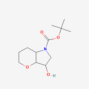 molecular formula C12H21NO4 B13640883 Racemic-tert-butyl (3S,3aS,7aR)-3-hydroxy-3,3a,5,6,7,7a-hexahydro-2H-pyrano[3,2-b]pyrrole-1-carboxylate 