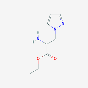 molecular formula C8H13N3O2 B13640889 Ethyl 2-amino-3-(1h-pyrazol-1-yl)propanoate 