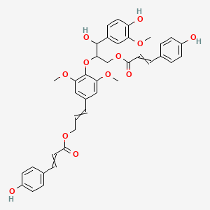 3-[4-[1-Hydroxy-1-(4-hydroxy-3-methoxyphenyl)-3-[3-(4-hydroxyphenyl)prop-2-enoyloxy]propan-2-yl]oxy-3,5-dimethoxyphenyl]prop-2-enyl 3-(4-hydroxyphenyl)prop-2-enoate