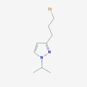 molecular formula C9H15BrN2 B13640916 3-(3-Bromopropyl)-1-isopropyl-1h-pyrazole 