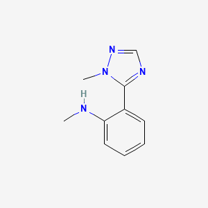 molecular formula C10H12N4 B13640932 n-Methyl-2-(1-methyl-1h-1,2,4-triazol-5-yl)aniline 