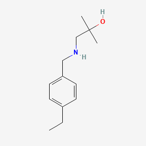 molecular formula C13H21NO B13640946 1-((4-Ethylbenzyl)amino)-2-methylpropan-2-ol 