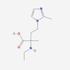 molecular formula C11H19N3O2 B13640953 2-(Ethylamino)-2-methyl-4-(2-methyl-1h-imidazol-1-yl)butanoic acid 