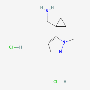 molecular formula C8H15Cl2N3 B13641009 (1-(1-Methyl-1H-pyrazol-5-yl)cyclopropyl)methanamine dihydrochloride 