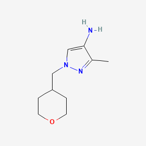 molecular formula C10H17N3O B13641032 3-methyl-1-[(oxan-4-yl)methyl]-1H-pyrazol-4-amine 