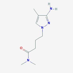 molecular formula C10H18N4O B13641041 4-(3-Amino-4-methyl-1h-pyrazol-1-yl)-N,N-dimethylbutanamide 