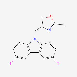 molecular formula C17H14I2N2O B13641065 (S)-4-((3,6-Diiodo-9H-carbazol-9-yl)methyl)-2-methyl-4,5-dihydrooxazole 