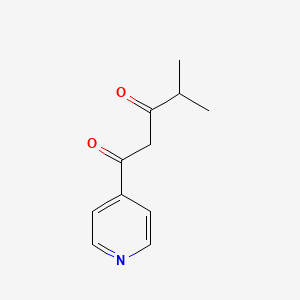 molecular formula C11H13NO2 B13641112 4-Methyl-1-(pyridin-4-yl)pentane-1,3-dione 