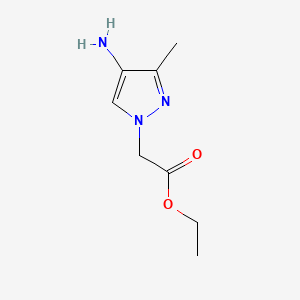 molecular formula C8H13N3O2 B13641120 ethyl2-(4-amino-3-methyl-1H-pyrazol-1-yl)acetate 