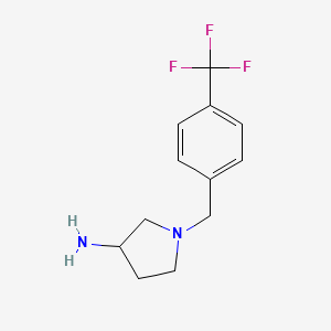 molecular formula C12H15F3N2 B13641138 1-{[4-(Trifluoromethyl)phenyl]methyl}pyrrolidin-3-amine 