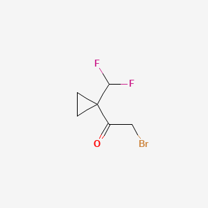 molecular formula C6H7BrF2O B13641179 2-Bromo-1-(1-(difluoromethyl)cyclopropyl)ethan-1-one 