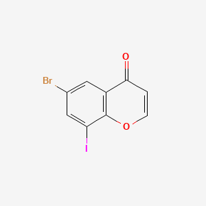 molecular formula C9H4BrIO2 B13641254 6-Bromo-8-iodo-4H-chromen-4-one 