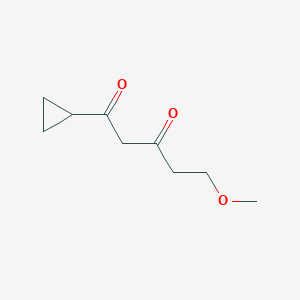 molecular formula C9H14O3 B13641258 1-Cyclopropyl-5-methoxypentane-1,3-dione 