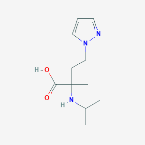 molecular formula C11H19N3O2 B13641277 2-(Isopropylamino)-2-methyl-4-(1h-pyrazol-1-yl)butanoic acid 