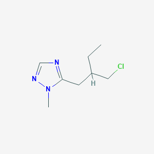 molecular formula C8H14ClN3 B13641282 5-(2-(Chloromethyl)butyl)-1-methyl-1h-1,2,4-triazole 