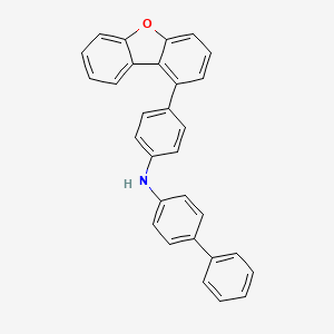 molecular formula C30H21NO B13641286 N-(4-(Dibenzo[b,d]furan-1-yl)phenyl)-[1,1'-biphenyl]-4-amine 