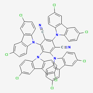 molecular formula C56H24Cl8N6 B13641312 2,4,5,6-Tetrakis(3,6-dichloro-9H-carbazol-9-yl)isophthalonitrile 