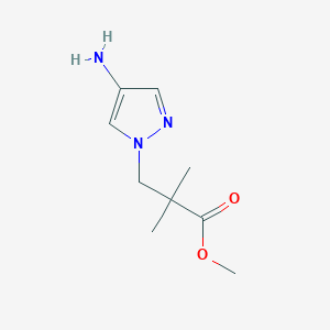 molecular formula C9H15N3O2 B13641318 Methyl 3-(4-amino-1h-pyrazol-1-yl)-2,2-dimethylpropanoate 