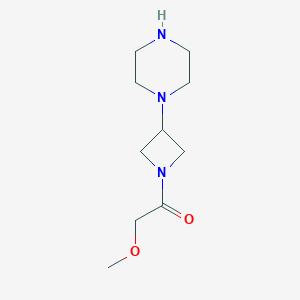 molecular formula C10H19N3O2 B13641335 2-Methoxy-1-(3-(piperazin-1-yl)azetidin-1-yl)ethan-1-one 