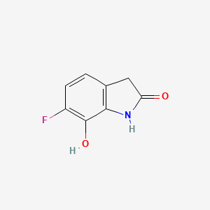 molecular formula C8H6FNO2 B13641349 6-fluoro-7-hydroxy-2,3-dihydro-1H-indol-2-one 