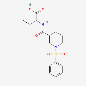 molecular formula C17H24N2O5S B13641355 2-{[1-(Benzenesulfonyl)piperidin-3-YL]formamido}-3-methylbutanoic acid 