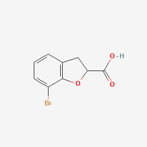 molecular formula C9H7BrO3 B13641450 7-Bromo-2,3-dihydro-1-benzofuran-2-carboxylic acid 