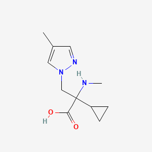 2-Cyclopropyl-3-(4-methyl-1h-pyrazol-1-yl)-2-(methylamino)propanoic acid