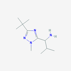 molecular formula C11H22N4 B13641500 1-(3-(Tert-butyl)-1-methyl-1h-1,2,4-triazol-5-yl)-2-methylpropan-1-amine 