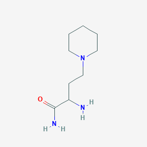 molecular formula C9H19N3O B13641511 2-Amino-4-(piperidin-1-yl)butanamide 