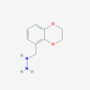 molecular formula C9H12N2O2 B13641522 ((2,3-Dihydrobenzo[b][1,4]dioxin-5-yl)methyl)hydrazine 