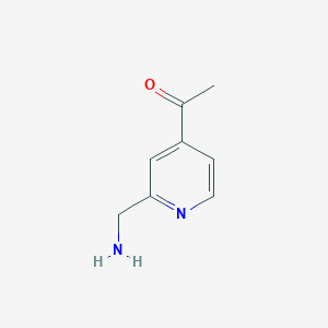 molecular formula C8H10N2O B13641534 1-(2-(Aminomethyl)pyridin-4-yl)ethanone 