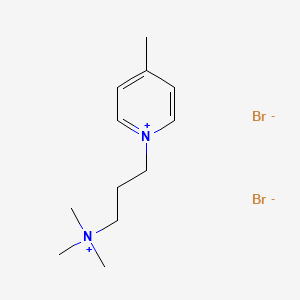 molecular formula C12H22Br2N2 B13641549 4-Methyl-1-(3-(trimethylammonio)propyl)pyridin-1-ium bromide 