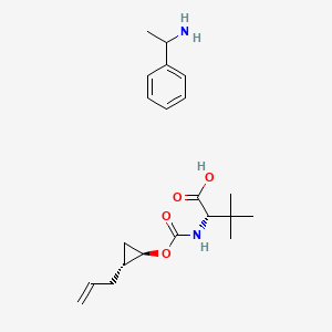 molecular formula C21H32N2O4 B13641552 1-phenylethanamine (S)-2-((((1R,2R)-2-allylcyclopropoxy)carbonyl)amino)-3,3-dimethylbutanoate 