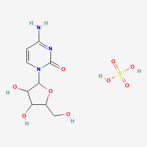 molecular formula C9H15N3O9S B13641617 4-Amino-1-[3,4-dihydroxy-5-(hydroxymethyl)oxolan-2-yl]pyrimidin-2-one;sulfuric acid 