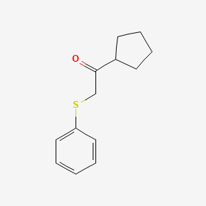 molecular formula C13H16OS B13641624 1-Cyclopentyl-2-(phenylthio)ethan-1-one 