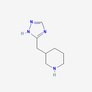 molecular formula C8H14N4 B13641630 3-((1h-1,2,4-Triazol-3-yl)methyl)piperidine 