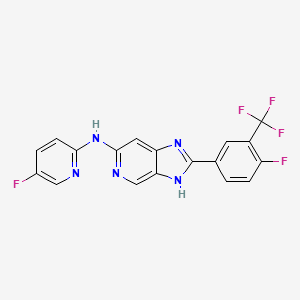 molecular formula C18H10F5N5 B13641648 2-(4-fluoro-3-(trifluoromethyl)phenyl)-N-(5-fluoropyridin-2-yl)-3H-imidazo[4,5-c]pyridin-6-amine 