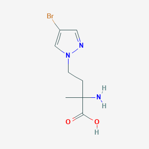 molecular formula C8H12BrN3O2 B13641654 2-Amino-4-(4-bromo-1h-pyrazol-1-yl)-2-methylbutanoic acid 