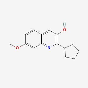 molecular formula C15H17NO2 B13641659 2-Cyclopentyl-7-methoxyquinolin-3-ol 