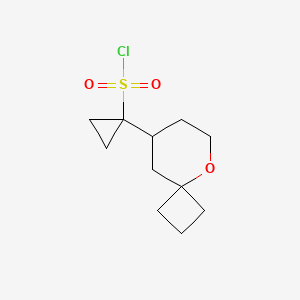 molecular formula C11H17ClO3S B13641665 1-(5-Oxaspiro[3.5]nonan-8-yl)cyclopropane-1-sulfonyl chloride 