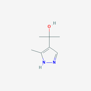 molecular formula C7H12N2O B13641736 2-(5-methyl-1H-pyrazol-4-yl)propan-2-ol 